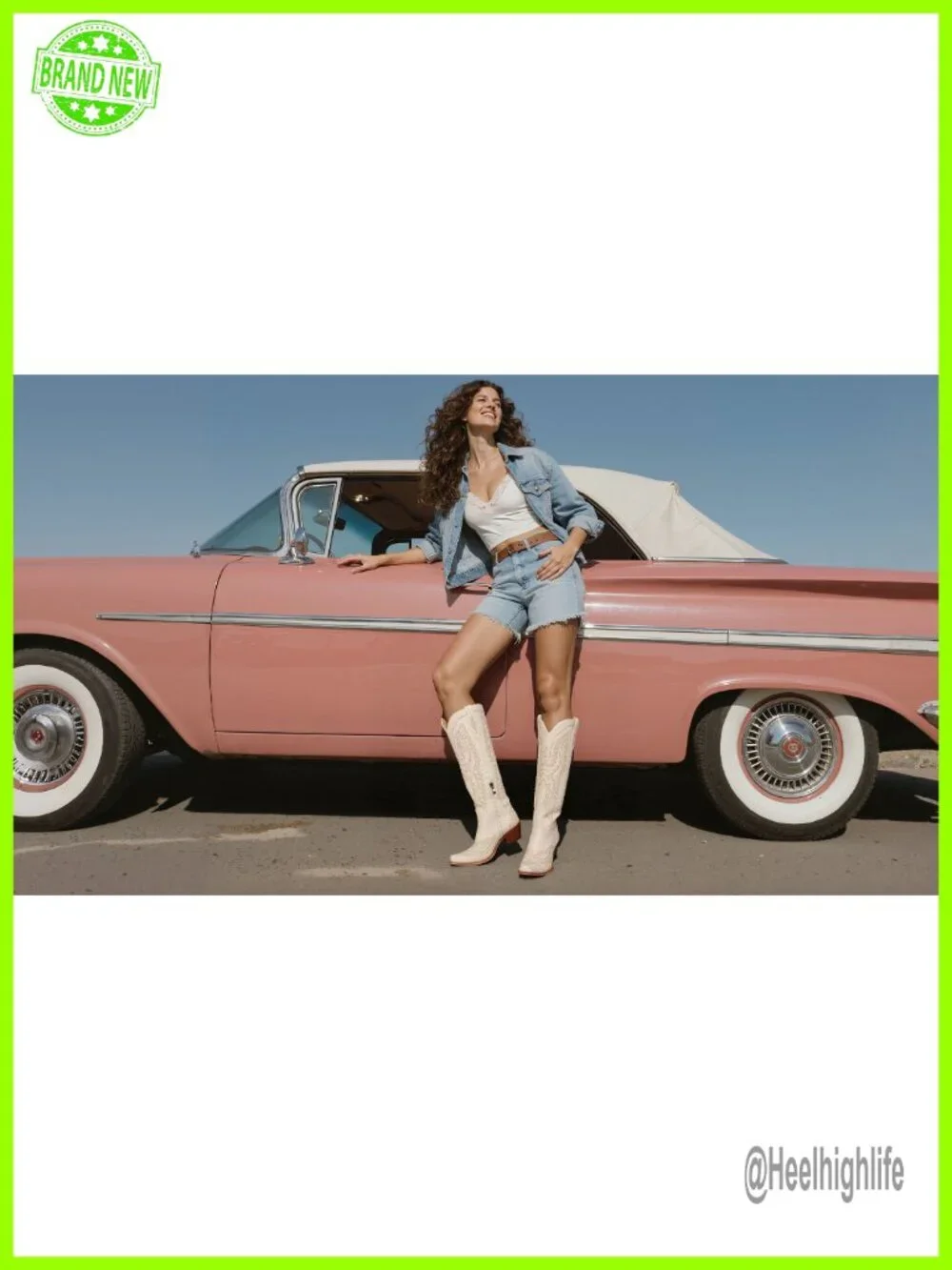Knee High Cowboy Boots for Women Embroidered Chunky Heel Square Toe Fashion